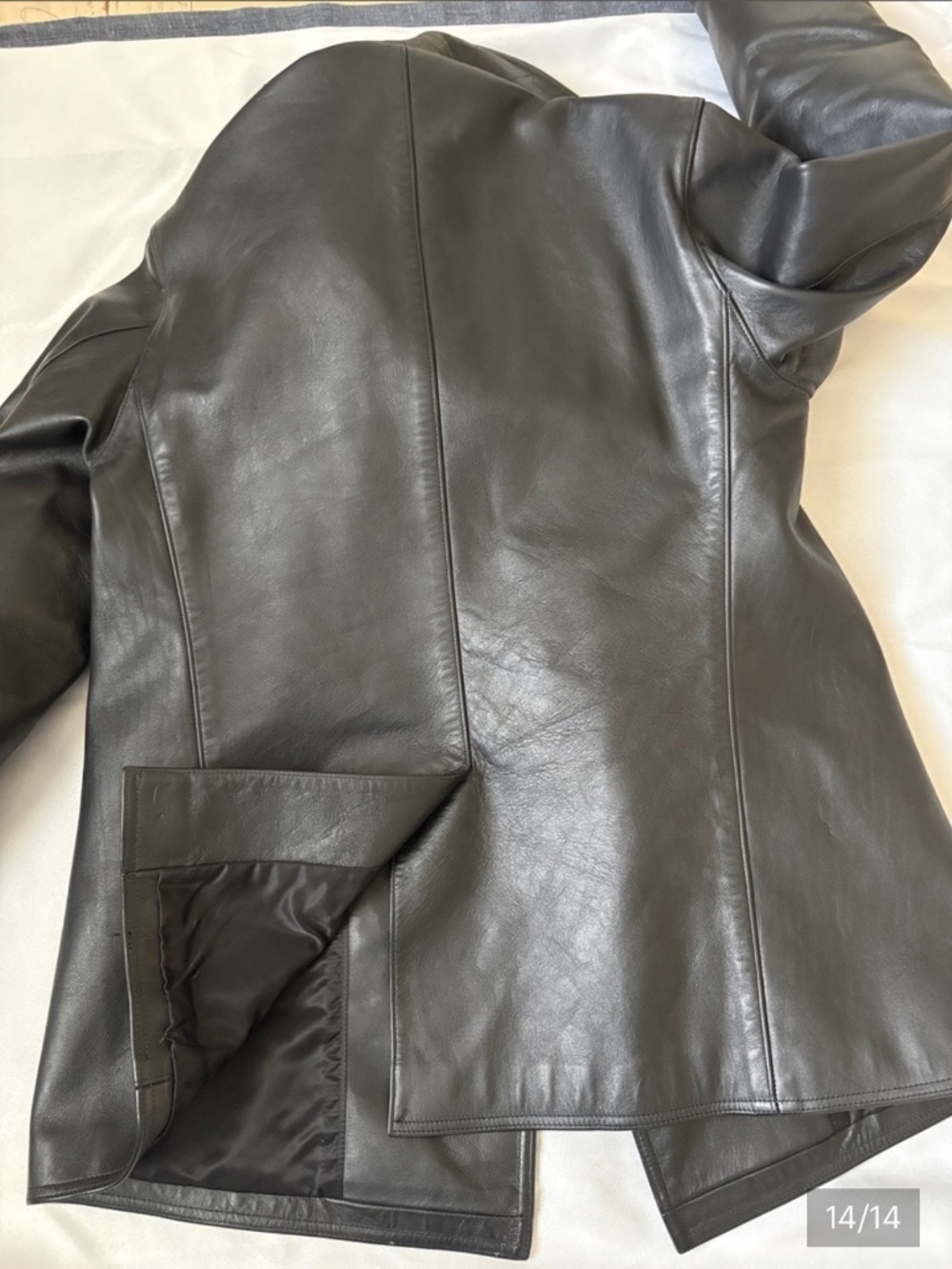 LOST WORLDS HORSEHIDE BLACK LEATHER WITH WIDE LAPELS SIZE : 40 - Picture 6 of 15